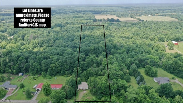 8756 Cook Rd, Salem, OH 44460 - aerial overview of property's location featuring a forest and property boundaries highlighted