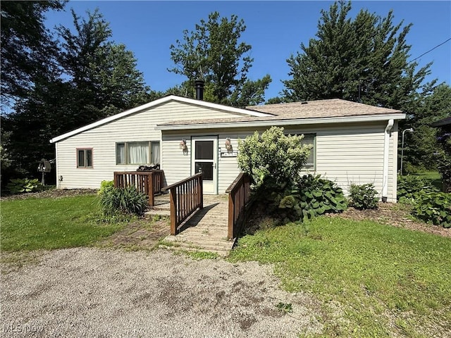 8756 Cook Rd, Salem, OH 44460 - view of front of house featuring a front yard and a deck