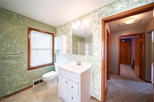 5132 Chestnut Hill Dr, Willoughby, OH 44094 - bathroom with wallpapered walls and vanity