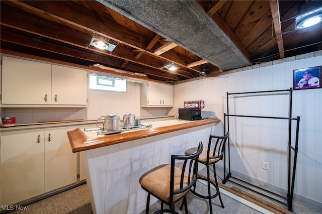 5132 Chestnut Hill Dr, Willoughby, OH 44094 - kitchen with white cabinetry and butcher block countertops