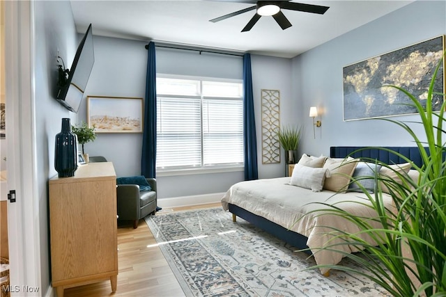 257 Country Club Dr SE, Warren, OH 44484 - bedroom with light wood-type flooring and ceiling fan