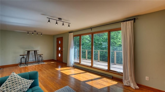 11 Garfield Ave, New Concord, OH 43762 - living room with track lighting and wood finished floors