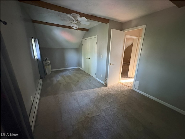 9513 Edison St NE, Alliance, OH 44601 - bonus room with a baseboard radiator, carpet, and ceiling fan