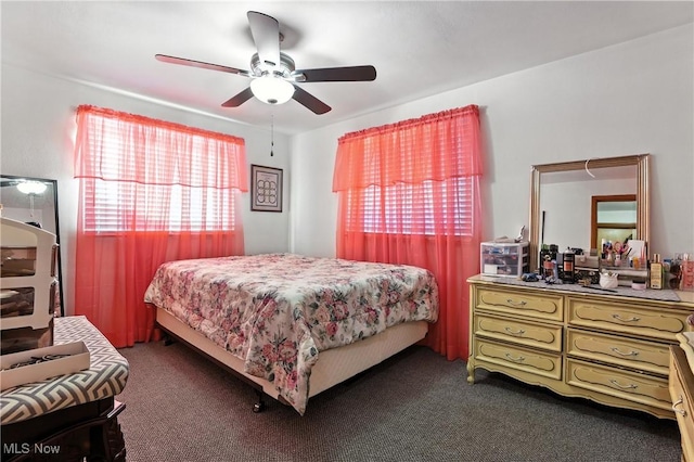 1932 Meister Rd, Lorain, OH 44053 - bedroom featuring dark carpet and ceiling fan