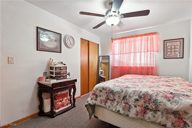 1932 Meister Rd, Lorain, OH 44053 - bedroom featuring carpet, a closet, and ceiling fan