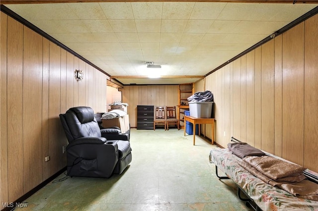 1932 Meister Rd, Lorain, OH 44053 - living area with wooden walls