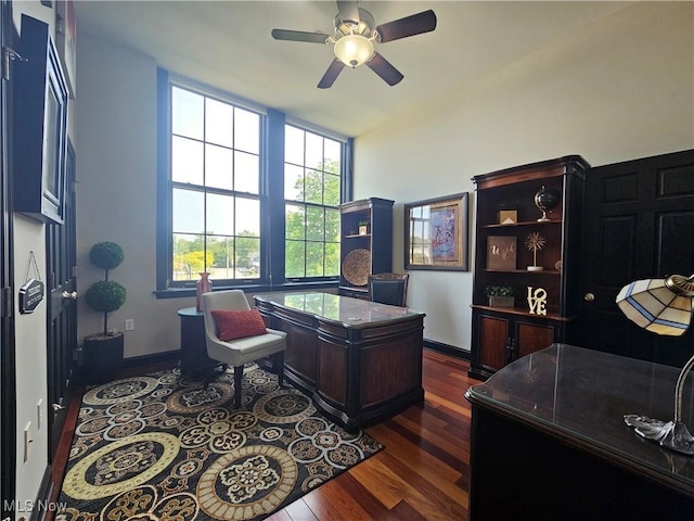 7482 Center St Unit 5, Mentor, OH 44060 - office space featuring dark wood-style flooring and a ceiling fan