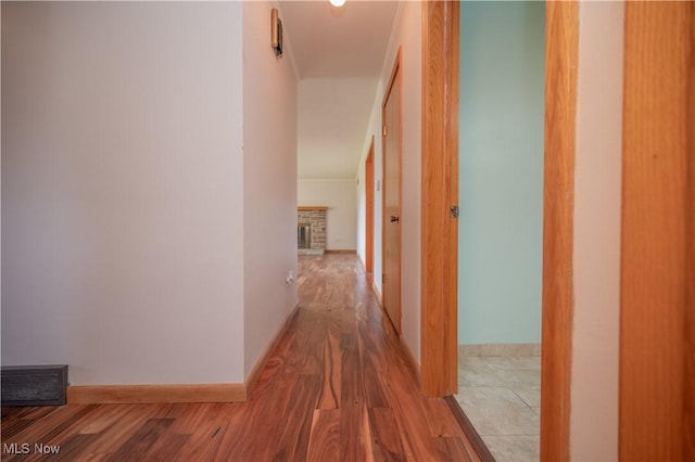 573 Grandview Ave, East Palestine, OH 44413 - hall with wood finished floors and baseboards