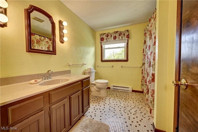 48846 Cain Ridge Rd, Clarington, OH 43915 - bathroom with a baseboard heating unit and vanity