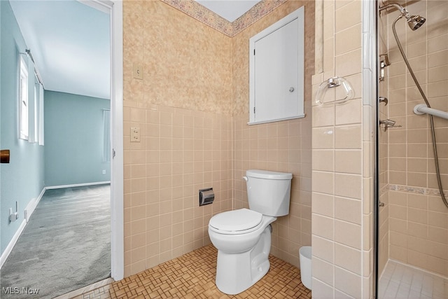 21349 Shelburne, Shaker Heights, OH 44122 - full bathroom with a stall shower, tile walls, and wainscoting