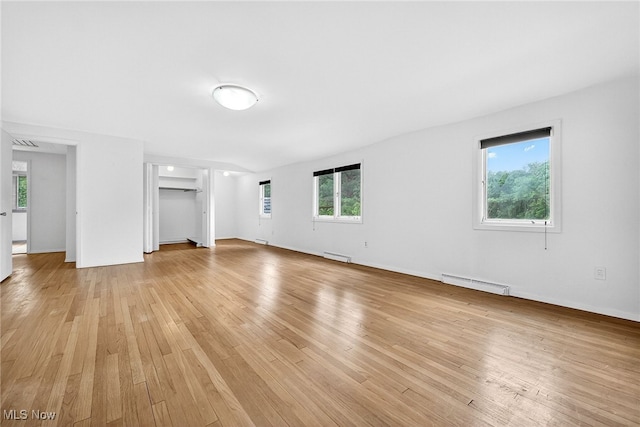 21349 Shelburne, Shaker Heights, OH 44122 - unfurnished living room with light wood-type flooring and baseboards