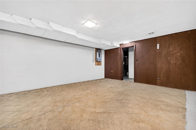 21349 Shelburne, Shaker Heights, OH 44122 - finished below grade area with electric panel and concrete block wall
