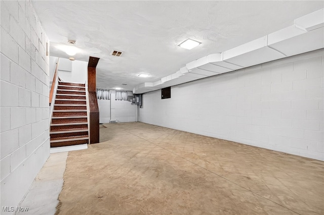 21349 Shelburne, Shaker Heights, OH 44122 - finished basement featuring stairs and concrete block wall