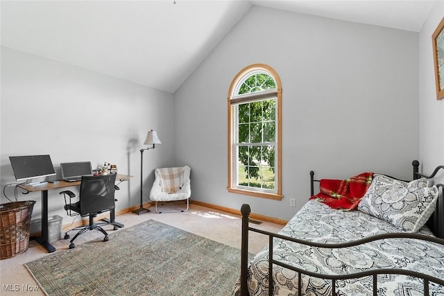 4568 Woodstone Ave NW, Massillon, OH 44647 - carpeted home office featuring vaulted ceiling and baseboards