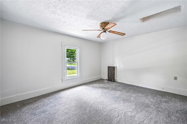 693 W Wilson St, Salem, OH 44460 - empty room with carpet flooring, a textured ceiling, and a ceiling fan