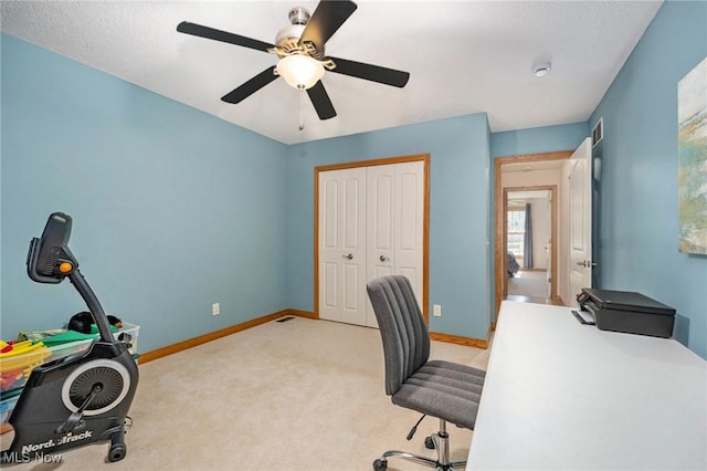 6782 Fawndale Dr, Medina, OH 44256 - unfurnished office with light colored carpet and a ceiling fan