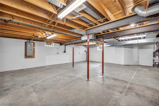 3578 County Line Rd, Madison, OH 44057 - basement featuring electric panel and gas water heater