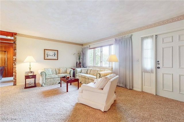 6803 County Road 22a, Bloomingdale, OH 43910 - living room with carpet and ornamental molding
