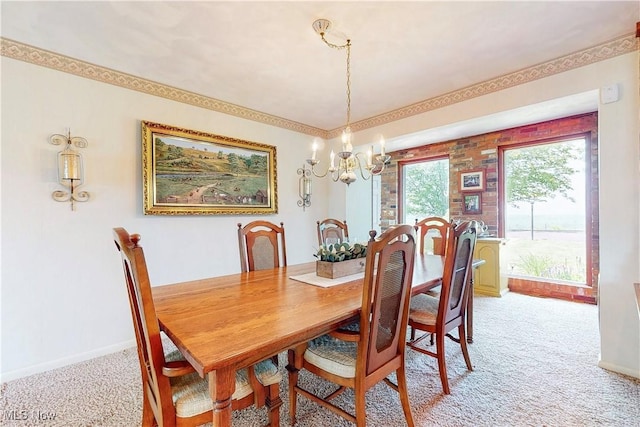 6803 County Road 22a, Bloomingdale, OH 43910 - dining room featuring light colored carpet and a chandelier