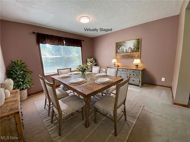 13781 Rustic Dr, North Royalton, OH 44133 - dining area with light colored carpet and a textured ceiling
