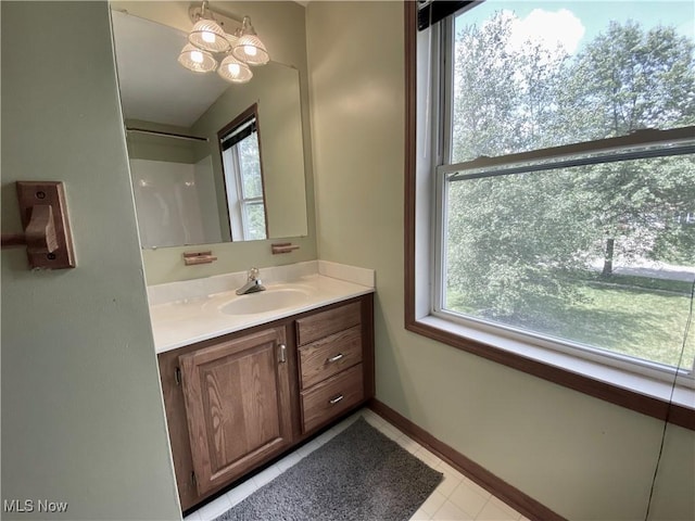 13781 Rustic Dr, North Royalton, OH 44133 - bathroom featuring vanity and baseboards