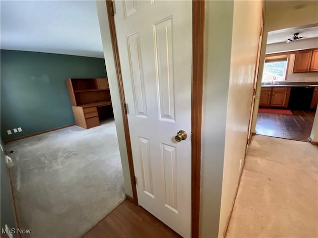 13781 Rustic Dr, North Royalton, OH 44133 - corridor with light colored carpet and light wood-style floors