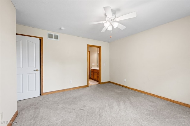 3519 Hawthorne Trl, Broadview Heights, OH 44147 - unfurnished bedroom with light carpet, ensuite bathroom, and a ceiling fan