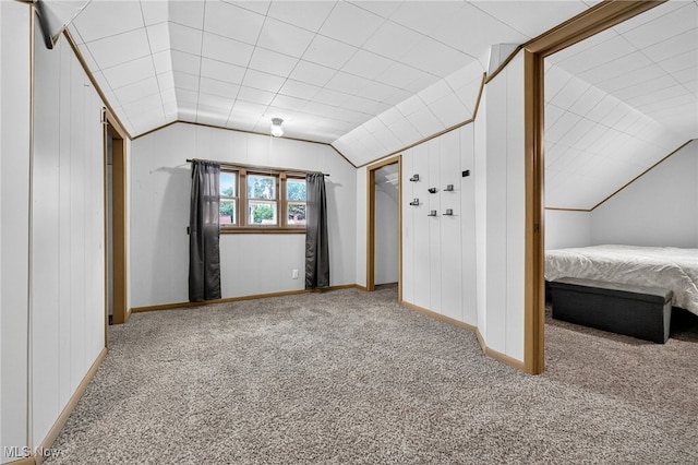 5077 Catherine St, Maple Heights, OH 44137 - unfurnished bedroom featuring lofted ceiling and carpet floors