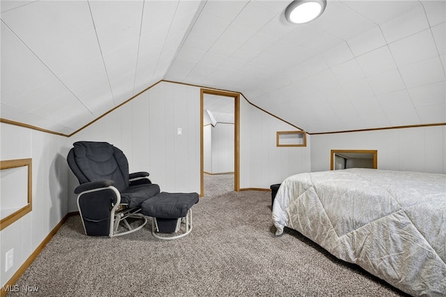 5077 Catherine St, Maple Heights, OH 44137 - carpeted bedroom featuring vaulted ceiling