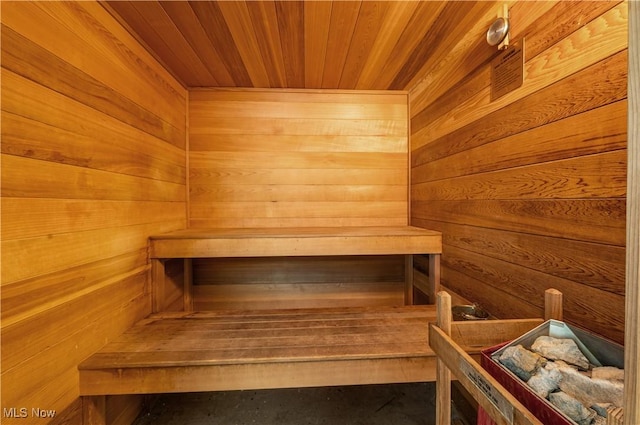 3800 Rosemont Blvd Unit 114C, Akron, OH 44333 - sauna with wood walls and wood ceiling