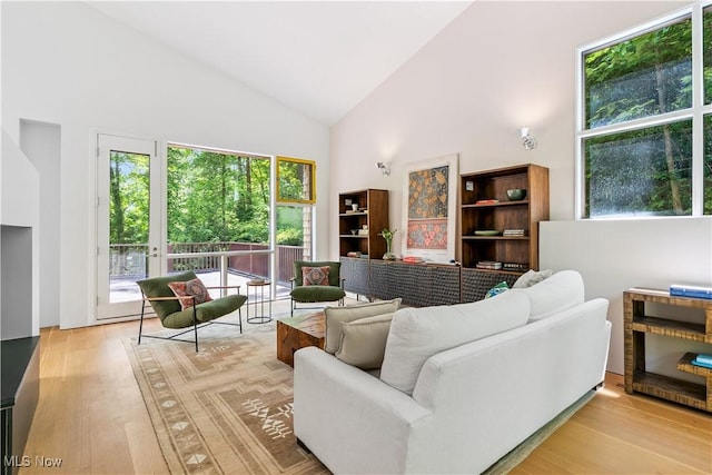 4 Valley Rdg, Farm, Hunting Valley, OH 44022 - living area featuring high vaulted ceiling and wood finished floors