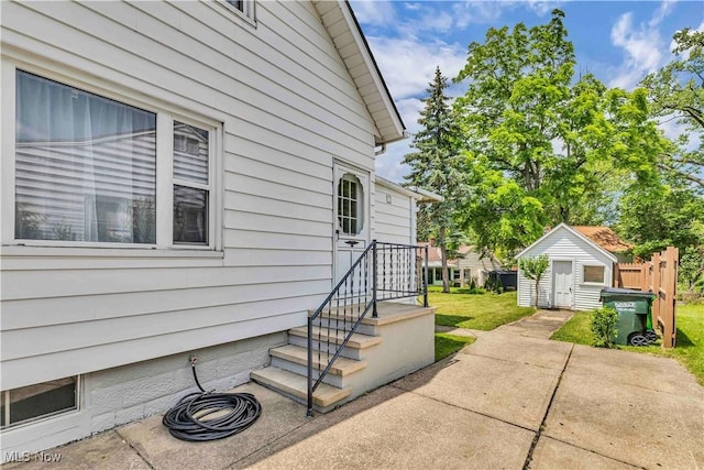 259 Marion Dr, Bedford, OH 44146 - view of patio featuring a shed