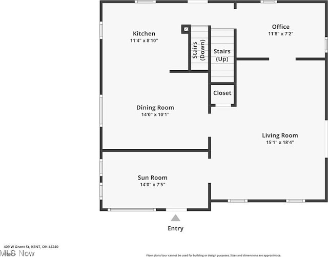 409 W Grant St, Kent, OH 44240 - view of property floor plan