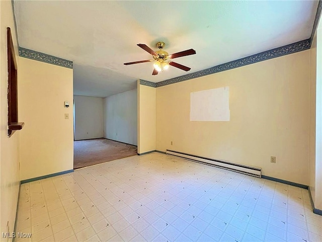 10511 Darrow Rd, Vermilion, OH 44089 - unfurnished room with a baseboard heating unit and a ceiling fan