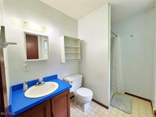 10511 Darrow Rd, Vermilion, OH 44089 - bathroom with vanity, a shower with shower curtain, and tile patterned floors
