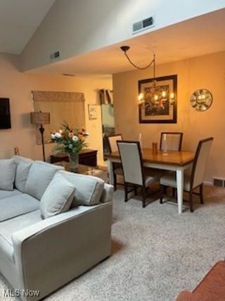 82 Silver Valley Blvd, Munroe Falls, OH 44262 - living room featuring high vaulted ceiling and carpet floors