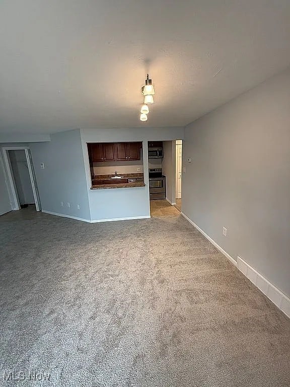 9630 Cove Dr Unit A14, North Royalton, OH 44133 - unfurnished living room with light colored carpet