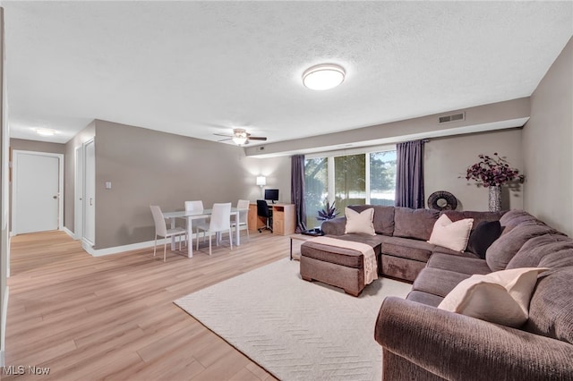 2910 N Bay Dr Unit L11, Westlake, OH 44145 - living area with a ceiling fan, light wood-style floors, and a textured ceiling