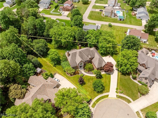 2840 Barclay Cir NW, North Canton, OH 44720 - aerial perspective of suburban area featuring property parcel outlined