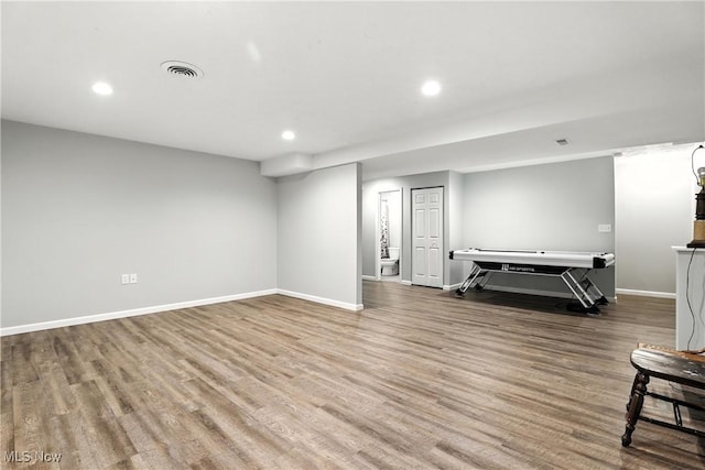 107 Lakeview Cir, Amherst, OH 44001 - finished below grade area with wood finished floors and recessed lighting