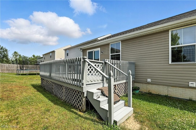 107 Lakeview Cir, Amherst, OH 44001 - deck with a trampoline and a yard