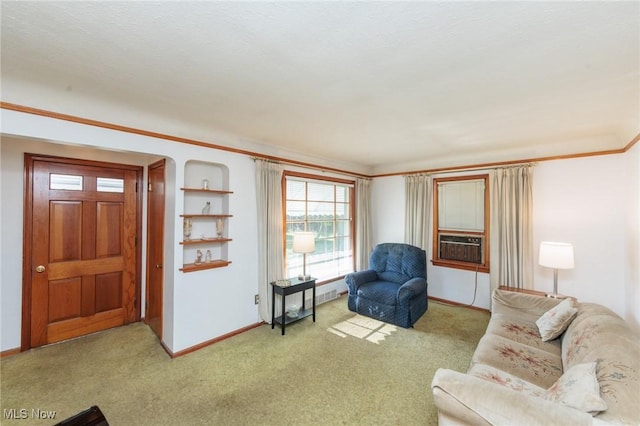 4766 Brookwood Dr, Brooklyn, OH 44144 - carpeted living room with cooling unit and baseboards