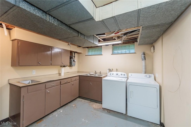 4766 Brookwood Dr, Brooklyn, OH 44144 - laundry area with cabinet space and separate washer and dryer