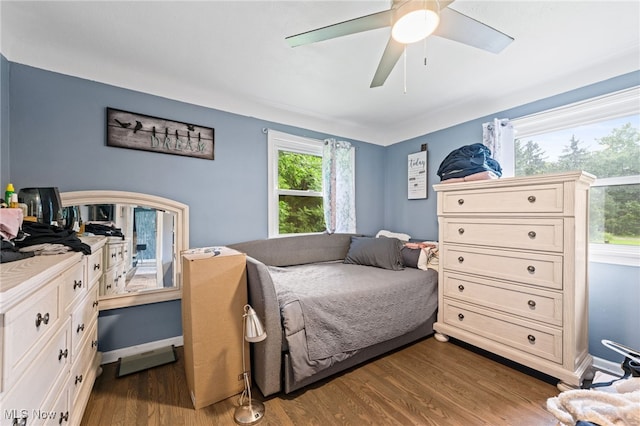 8902 Taylor May Rd, Chagrin Falls, OH 44023 - bedroom with dark wood-style floors and a ceiling fan