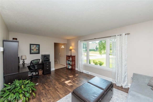 14344 S Gateway Dr, North Royalton, OH 44133 - office area with wood finished floors and a textured ceiling