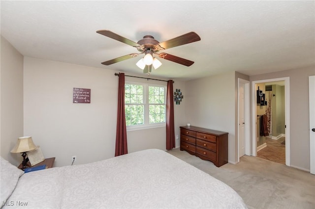 14344 S Gateway Dr, North Royalton, OH 44133 - bedroom with light carpet and a ceiling fan