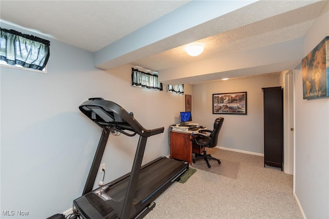 14344 S Gateway Dr, North Royalton, OH 44133 - workout area featuring light carpet and baseboards