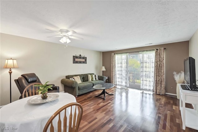 2021 King James Pkwy Unit 228, Westlake, OH 44145 - living room with a ceiling fan, wood finished floors, and a textured ceiling