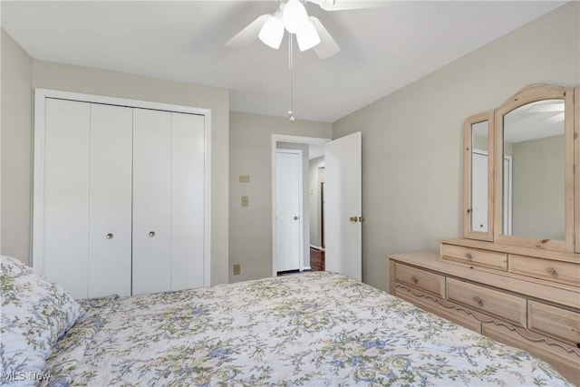 2021 King James Pkwy Unit 228, Westlake, OH 44145 - bedroom with a closet and ceiling fan