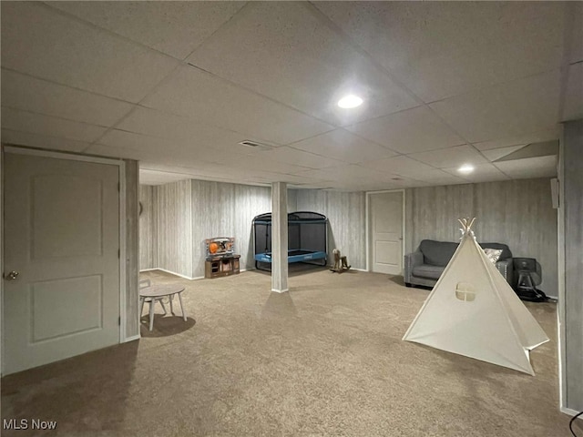 7509 Galena Ave NW, Canal Fulton, OH 44614 - finished basement featuring a paneled ceiling and carpet flooring